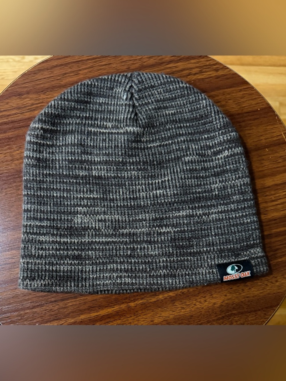 Mossy Oak Heathered Gray Marbled Knit Beanie! 100% Acrylic!